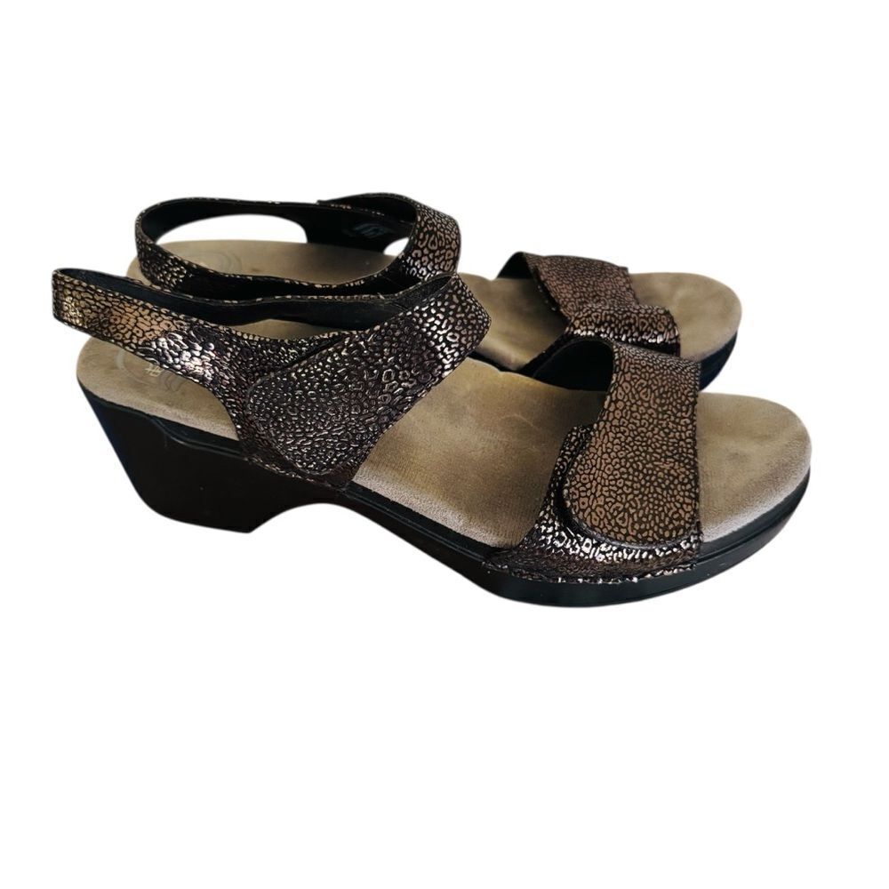 Dansko Sonnet 9845500200 Shimmer Black Ankle Strap Sandal Sz EUR 42